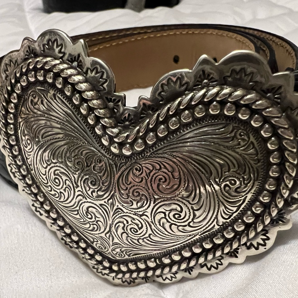 Brighton Silver Heart Western Belt